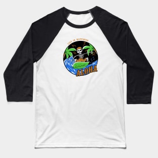 Surfing skull Baseball T-Shirt